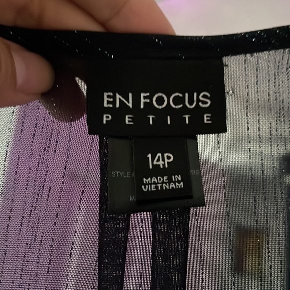 Navy Blue Sparkle Shimmer Long Sleeve Dress - Picture 3 of 5